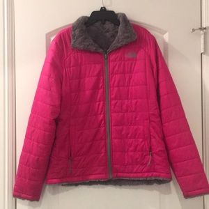 Reversible North Face jacket.